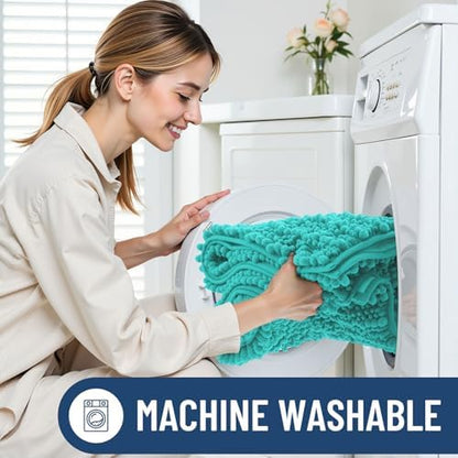 Smiry Bathroom Rugs 30X20, Extra Soft Rubber Backing Chenille Bath Mats