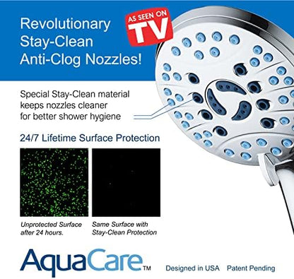 AquaCare 8-mode High Pressure Handheld Shower Head with 2-mode Power Wash
