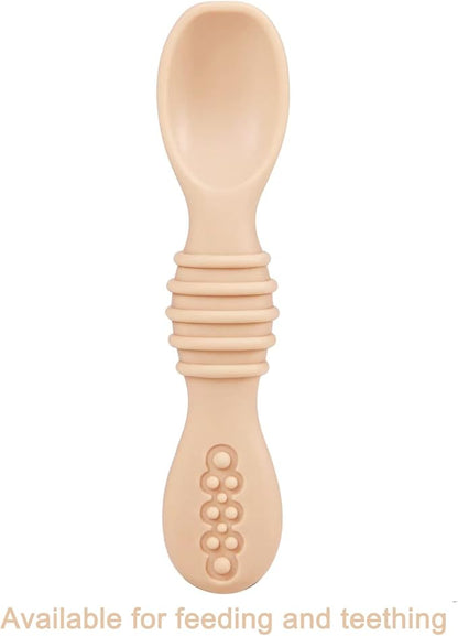 PandaEar 7 Pack Baby Led Weaning Spoons| Silicone Baby Spoons Self Feeding Utensils, Toddler Infant Feeding Spoon First Stage