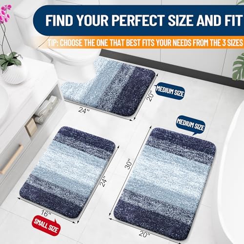 OLANLY Large Bathroom Rugs 50x30, Extra Soft Absorbent Microfiber Bath Rugs