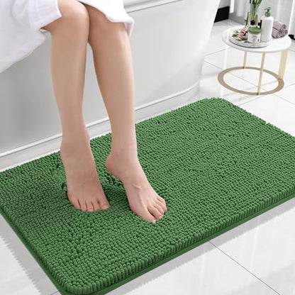 OLANLY Small Bathroom Rugs 24x16, Extra Soft Absorbent Chenille Bath Rugs