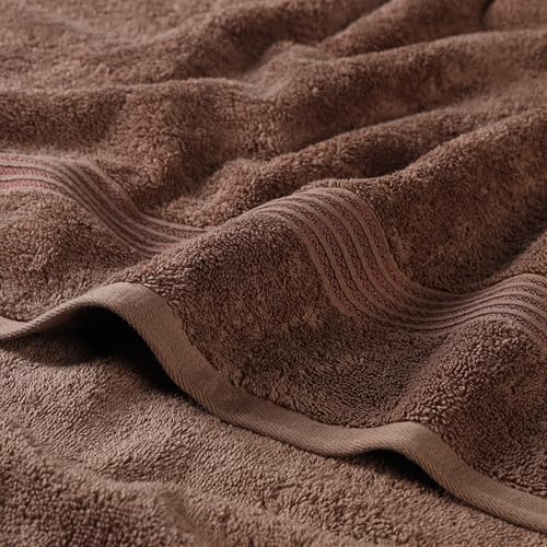 Superior Egyptian Cotton 4-Piece Bath Towel Set for Shower, Bath, Spa, Resort, Hotel, Soft Body Towels, Airbnb Essentials, Apartment, Dorm, Quick Dry, Absorbent, Bathroom Basics, Mocha