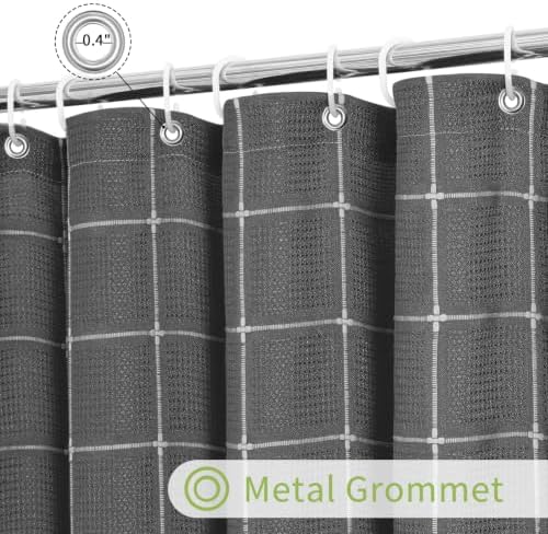 Gibelle Charcoal Grey Boho Farmhouse Shower Curtain for Bathroom 72x72