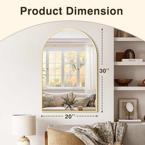 Arched Bathroom Vanity Mirror for Over Sink, 2 Pack 30”x20”, Gold