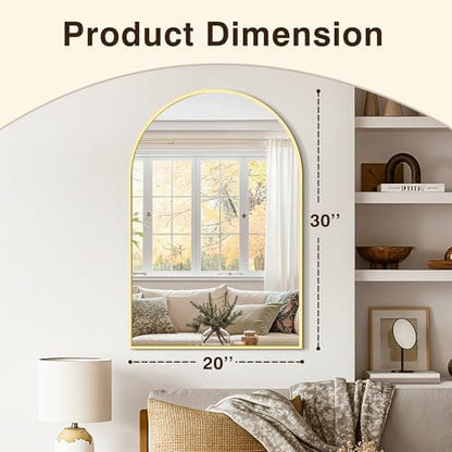 Arched Bathroom Vanity Mirror for Over Sink, 2 Pack 30”x20”, Gold