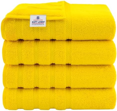 American Soft Linen 100% Cotton Luxury Turkish Towels, 4 PC Bath Towel Set