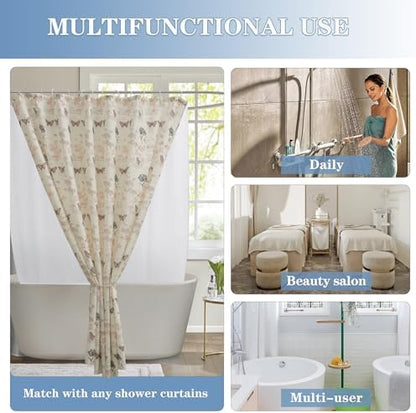 Nasitos Fabric Shower Curtain Liners with Magnets 2 Pack 70X72 Inch White