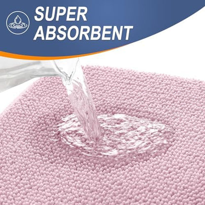 OLANLY Thick Memory Foam Bathroom Rug 30x20, Absorbent Bath Mat, Dusty Rose