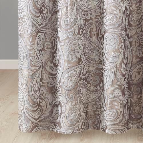 Madison Park Aubrey Shower Curtain for Bathroom, 72 x 72, Blue/Brown