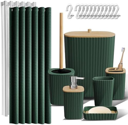 Clara Clark Bathroom Set, Shower Curtain Set, Bathroom Accessory Set