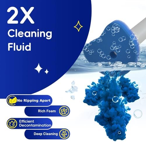 Disposable Toilet Bowl Brush with 8 Scented Toilet Wand Refills