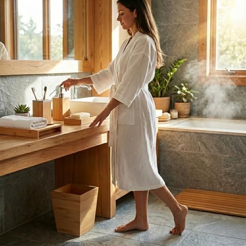 Lavish Home Bathroom Decor Set, Natural, 5-Piece-Set
