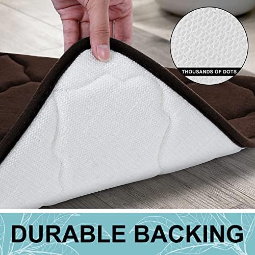 OLANLY Memory Foam Bath Mat Rug 47x32, Ultra Soft Bathroom Rugs, Brown