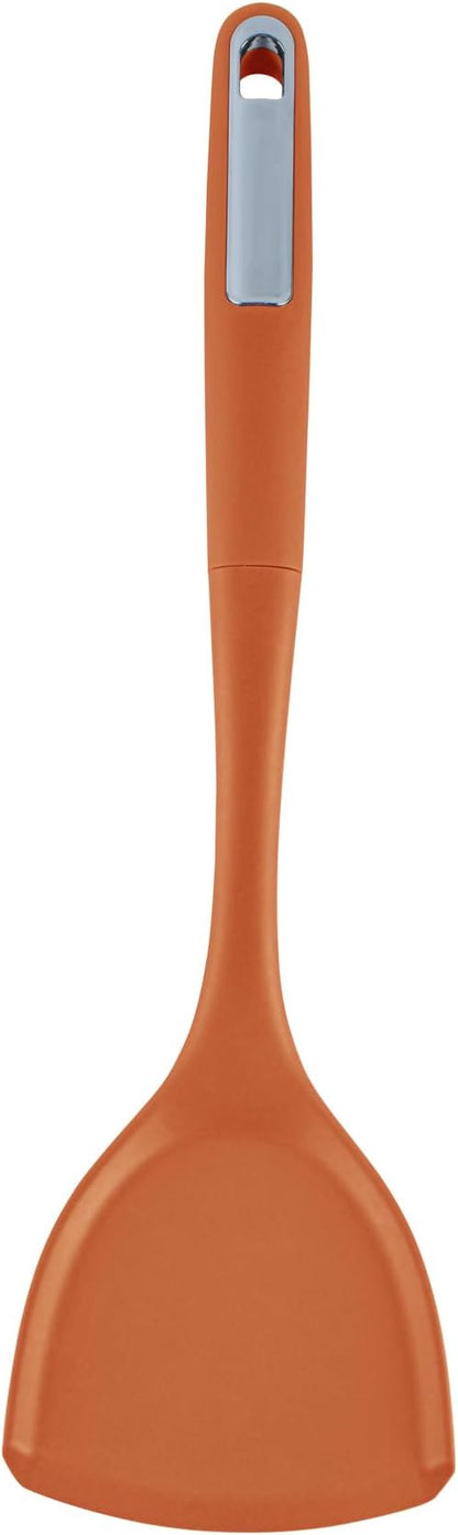 Restaurantware Silicone Utensil Set Pack of 10 Non-Slip Handle 6-Piece Kitchen Tool Set, Heat-Resistant Dishwasher-Friendly Cooking Accessories, Durable Orange Cooking Utensils