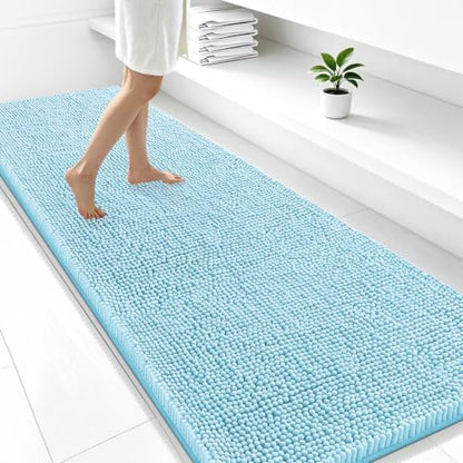 Smiry Bathroom Rugs 47X24, Luxury Chenille Extra Soft Absorbent Bath Mat