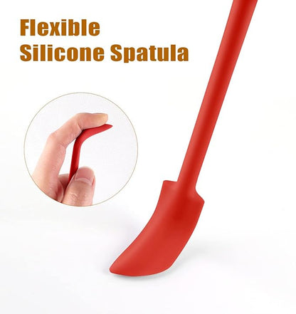 Silicone Spatula Set (6Pcs) - Mini Scraper Tool for Beauty & Food - Reach Every Last Drop, Multi-Size Spatulas for Makeup Jars, Lotion Bottles & Kitchen Containers