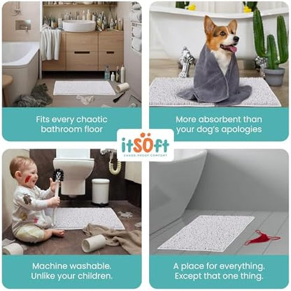 Standard Chenille Bath Mats 34"x21", Plush Absorbent Bath Mats Quick Dry, Soft & Machine Washable, Non Slip Carpet for Bathroom, Thick Bathroom Rugs, Shower Restroom Rug, Alfombras De Bano, Bathrugs