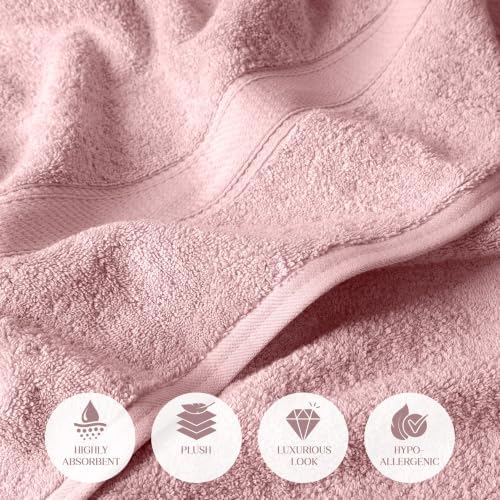 SUPERIOR Egyptian Cotton Ultra Plush & Absorbent, 3 Piece Set, Tea Rose