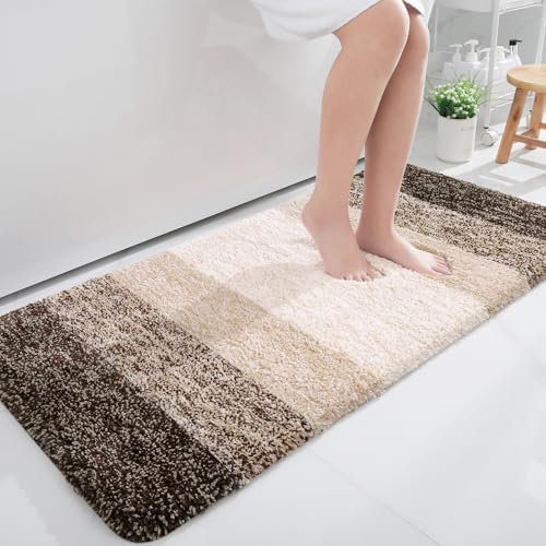 OLANLY Bathroom Runner Rug 47x24, Extra Soft Absorbent Microfiber Bath Rugs