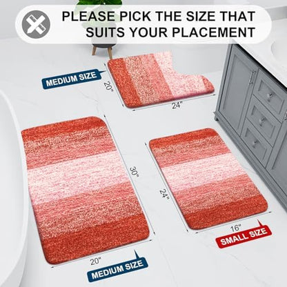 Arotive Microfiber Bathroom Rugs, Shaggy Soft Absorbent Bath Rug, 24x16