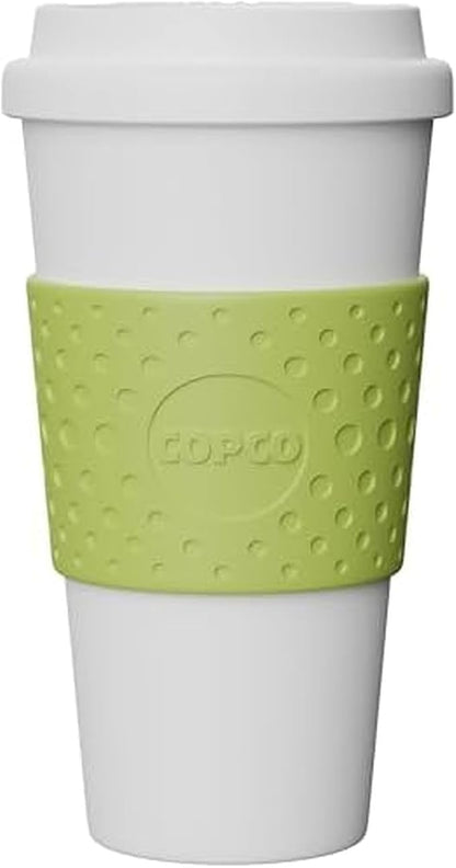 Copco Acadia 16 oz Travel Mug - Insulated Reusable Coffee Tumbler with Double-Walled Plastic, Secure Lid, BPA-Free - Portable Mug for Hot & Cold Drinks, Cup Holder Friendly (Green)
