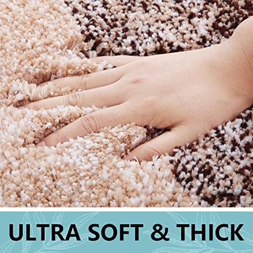 Arotive Microfiber Bathroom Rugs, Soft Absorbent Contour Toilet Rugs, 24x20