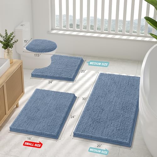 Smiry Bathroom Rugs 96X36, Luxury Chenille Extra Soft Absorbent Bath Mat