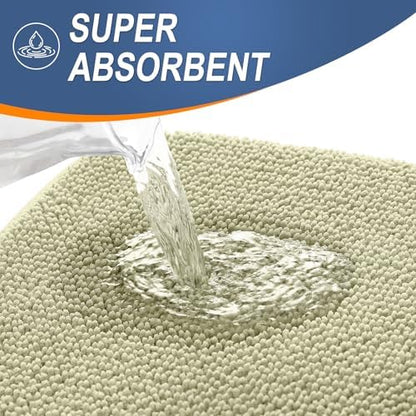 OLANLY Thick Memory Foam Bathroom Rugs 30x20, Absorbent Bath Mat, Vanilla