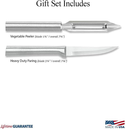 Rada Cutlery Pare & Peel Gift Set (S46), 2-Piece Knife Set, Stainless Steel Blades, Silver Handle