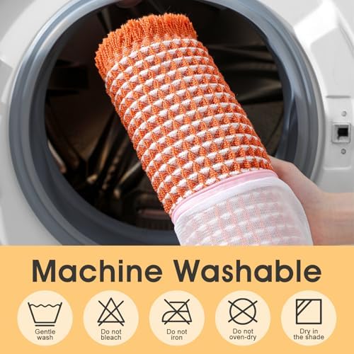 IM HOME Waffle Bath Mat Set 3 Piece Orange & Cream,Woven Modern Bath Rug Mats, Absorbent Non Slip Bath Floor Mat, Soft Washable Boho Bath Rugs with Tassels for Bathroom, Bedroom, Kitchen, Tub