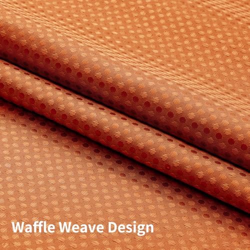Colorful Star Burnt Orange No Hook Waffle Shower Curtain Set, 72 x 75 Inch