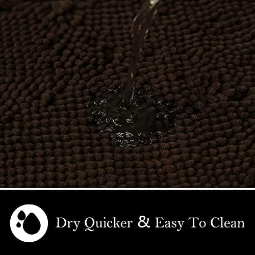 Bathroom Rugs Chenille Bath mat 2 Piece Set, Super Absorbent, PVC Non Slip Backing, Bath mats for Bathroom, Plush Shaggy, Thick, Machine Washable, Bathtub, Shower, Toilet.(Coffee)