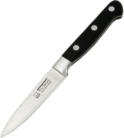 Chef Craft Pro Series Paring Knife, 4 inch blade 8 inches in length, Stainless Steel/Black
