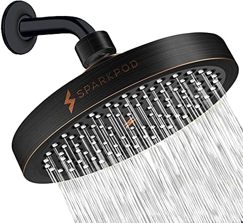 SparkPod Rain Shower Head, 6 Inch Round, Vintage Oil-Rubbed Bronze Finish