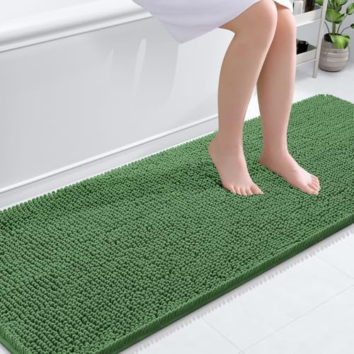 OLANLY Bathroom Runner Rugs 70x24, Extra Soft Absorbent Chenille Bath Rugs