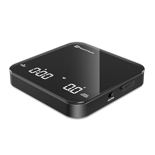 Maestri House S2 Espresso Coffee Scale with Timer, USB-C Rechargeable 2kg/0.1g Precision Shot Scale, Digital Scale for Espresso Brewing(Black)