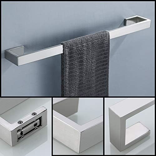 4 Pieces Bathroom Hardware Accessories Set Towel Bar Towel Holder Robe Hook Toilet Paper Holder Stainless Steel,Q8-P4BR