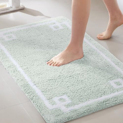 Madison Park Evan 100% Cotton Bath Rug Plush Absorbent, 20" x 30", Seafoam