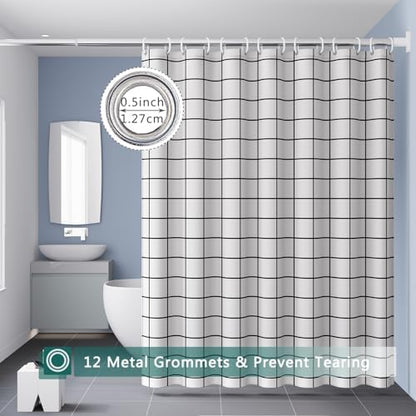 Shower Curtain Liner, 100% Waterproof Peva Shower Curtains with 3 Duty Heavy Bottom Magnets and 12 Rust Proof Grommets, 72x72 Weighted Shower Liner for Shower Stall, Bathtubs