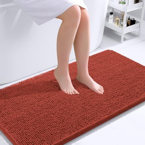 OLANLY Bathroom Runner Rugs 40x24, Extra Soft Absorbent Chenille Bath Rugs