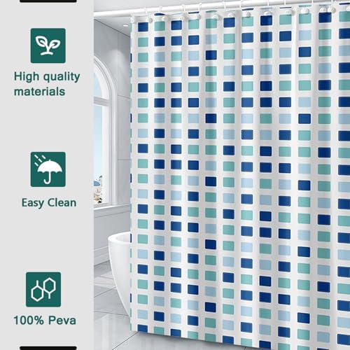 Shower Curtain Liner, 100% Waterproof Peva Shower Curtains with 3 Duty Heavy Bottom Magnets and 12 Rust Proof Grommets, 72x72 Weighted Shower Liner for Shower Stall, Bathtubs