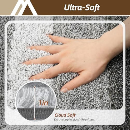 COSY HOMEER Bathroom Rugs 59x20,Ultra Soft Absorbent Bath Mat,Dark Gray