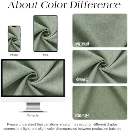 Naturoom Linen Shower Curtain 78 Inch Long for Bathroom Light Sage 1 Panel