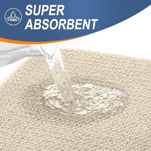 OLANLY Memory Foam Bathroom Runner Rug 59x20, Absorbent Long Bath Mat, Sand