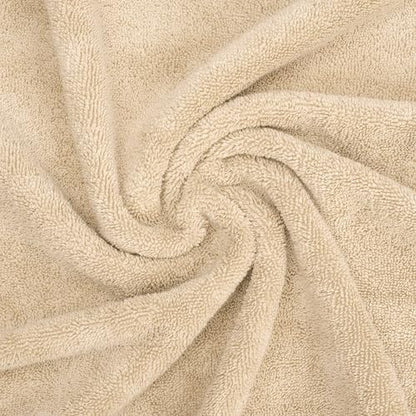 American Soft Linen Salem 100% Cotton Turkish 4 Piece Hand Towels for Bathroom, 600 GSM Soft Absorbent Quickdry Hand Face Towel Set, Beige