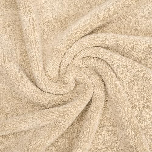 American Soft Linen Salem 100% Cotton Turkish 4 Piece Bath Towels for Bathroom, 600 GSM Soft Absorbent Quick Dry Bath Towel Set, Beige