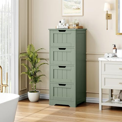 FOTOSOK Bathroom Storage Cabinet with 4 Drawers, Small Bathroom Cabinet
