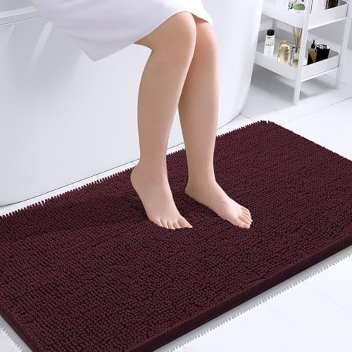 OLANLY Bathroom Runner Rugs 40x24, Extra Soft Absorbent Chenille Bath Rugs