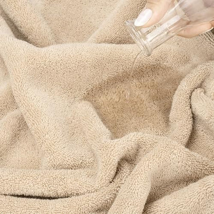American Soft Linen Salem 100% Cotton Turkish 4 Piece Hand Towels for Bathroom, 600 GSM Soft Absorbent Quickdry Hand Face Towel Set, Beige