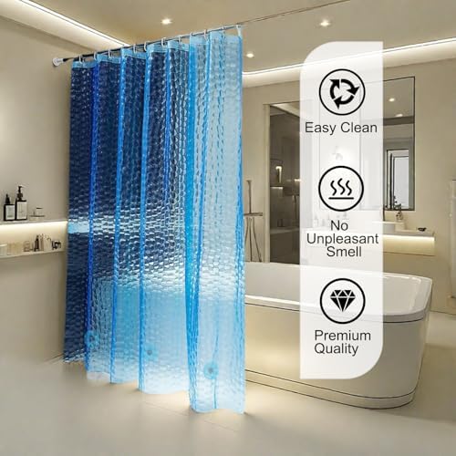 Shower Curtain Liner, 3 Pack 100% Waterproof Eva Shower Curtains with 3 Duty Heavy Bottom Magnets and 12 Rust Proof Grommets, 72x72 Weighted Shower Liner for Shower Stall, Bathtubs